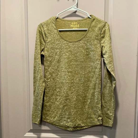 Y2K Mudd Green Fitted Long Sleeve Shirt Size M - Picture 1 of 4